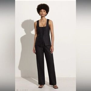 Faithfull The Brand Isotta Linen Pants Black Size Medium (6)